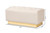 Powell Glam And Luxe Beige Velvet Fabric Upholstered And Gold Pu Leather Storage Ottoman WS-2019-Beige Velvet/Gold-Otto