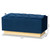 Powell Glam And Luxe Navy Blue Velvet Fabric Upholstered And Gold Pu Leather Storage Ottoman WS-2019-Navy Blue Velvet/Gold-Otto