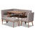 Odessa Mid-Century Modern Grey Fabric Upholstered And Walnut Brown Finished Wood 5-Piece Dining Nook Set BBT8054-Grey/Walnut-5PC Dining Nook Set