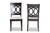 Lucie Modern And Contemporary Grey Fabric Upholstered And Espresso Brown Finished Wood 2-Piece Dining Chair Set RH333C-Grey/Dark Brown-DC-2PK