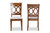Lucie Modern And Contemporary Grey Fabric Upholstered And Walnut Brown Finished Wood 2-Piece Dining Chair Set RH333C-Grey/Walnut-DC-2PK