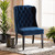 Lamont Modern Contemporary Transitional Navy Blue Velvet Fabric Upholstered And Dark Brown Finished Wood Wingback Dining Chair WS-W158-Navy Blue Velvet/Espresso-DC