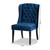 Lamont Modern Contemporary Transitional Navy Blue Velvet Fabric Upholstered And Dark Brown Finished Wood Wingback Dining Chair WS-W158-Navy Blue Velvet/Espresso-DC