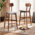 Cameron Modern And Contemporary Transitional Grey Fabric Upholstered And Walnut Brown Finished Wood 2-Piece Bar Stool Set Cozy-Grey/Walnut-BS