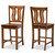 Fenton Modern And Contemporary Transitional Walnut Brown Finished Wood 2-Piece Counter Stool Set RH338P-Walnut Scoop Seat-PC