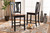 Fenton Modern And Contemporary Transitional Two-Tone Dark Brown And Walnut Brown Finished Wood 2-Piece Counter Stool Set RH338P-Dark Brown/Walnut Scoop Seat-PC