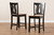 Fenton Modern And Contemporary Transitional Two-Tone Dark Brown And Walnut Brown Finished Wood 2-Piece Counter Stool Set RH338P-Dark Brown/Walnut Scoop Seat-PC
