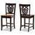 Gervais Modern And Contemporary Transitional Two-Tone Dark Brown And Walnut Brown Finished Wood 2-Piece Counter Stool Set RH339P-Dark Brown/Walnut Scoop Seat-PC
