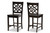 Nicolette Modern And Contemporary Transitional Dark Brown Finished Wood 2-Piece Counter Stool Set RH340P-Dark Brown Wood Scoop Seat-PC