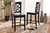 Nicolette Modern And Contemporary Transitional Dark Brown Finished Wood 2-Piece Counter Stool Set RH340P-Dark Brown Wood Scoop Seat-PC