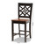 Nicolette Modern And Contemporary Two-Tone Dark Brown And Walnut Brown Finished Wood 2-Piece Counter Stool Set RH340P-Dark Brown/Walnut Wood Scoop Seat-PC