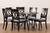 Jessie Modern And Contemporary Grey Fabric Upholstered And Dark Brown Finished Wood 7-Piece Dining Set Jessie-Grey/Dark Brown-7PC Dining Set