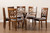 Sadie Modern And Contemporary Grey Fabric Upholstered And Walnut Brown Finished Wood 7-Piece Dining Set Sadie-Grey/Walnut-7PC Dining Set
