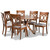 Jessie Modern And Contemporary Grey Fabric Upholstered And Walnut Brown Finished Wood 7-Piece Dining Set Jessie-Grey/Walnut-7PC Dining Set