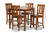 Fenton Modern And Contemporary Transitional Walnut Brown Finished Wood 5-Piece Pub Set RH338P-Walnut-5PC Pub Set