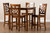Nicolette Modern And Contemporary Walnut Brown Finished Wood 5-Piece Pub Set RH340P-Walnut-5PC Pub Set