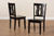 Fenton Modern And Contemporary Transitional Dark Brown Finished Wood 2-Piece Dining Chair Set RH338C-Dark Brown Wood Scoop Seat-DC-2PK