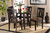 Anesa Modern And Contemporary Transitional Two-Tone Dark Brown And Walnut Brown Finished Wood 5-Piece Dining Set Anesa-Dark Brown/Walnut-5PC Dining Set
