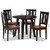 Anesa Modern And Contemporary Transitional Two-Tone Dark Brown And Walnut Brown Finished Wood 5-Piece Dining Set Anesa-Dark Brown/Walnut-5PC Dining Set