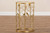 Anaya Modern And Contemporary Glam Brushed Gold Finished Metal And Glass Leaf Accent End Table JY20A251-Gold-ET