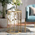 Anaya Modern And Contemporary Glam Brushed Gold Finished Metal And Glass Leaf Accent End Table JY20A251-Gold-ET