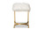 Gwyn Glam And Luxe White Faux Fur Upholstered And Gold Finished Metal Ottoman JY20A255-White/Gold-Otto