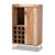 Mathis Modern And Contemporary Rustic Brown Finished Wood And Rose Gold Finished Metal Wine Storage Cabinet Wc8000-Rustic-Wine Cabinet WC8000-Rustic-Wine Cabinet By Baxton Studio