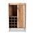 Mathis Modern And Contemporary Rustic Brown Finished Wood And Rose Gold Finished Metal Wine Storage Cabinet Wc8000-Rustic-Wine Cabinet WC8000-Rustic-Wine Cabinet By Baxton Studio