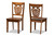 Gervais Modern And Contemporary Transitional Walnut Brown Finished Wood 2-Piece Dining Chair Set RH339C-Walnut Wood Scoop Seat-DC-2PK