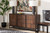 Neil Modern And Contemporary Walnut Brown Finished Wood And Black Finished Metal 3-Door Dining Room Sideboard Buffet MPC8009-Walnut-Sideboard