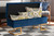 Ellery Luxe And Glam Navy Blue Velvet Fabric Upholstered And Gold Finished Metal Storage Ottoman WS-14115-Navy Blue Velvet/Gold-Otto