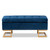 Ellery Luxe And Glam Navy Blue Velvet Fabric Upholstered And Gold Finished Metal Storage Ottoman WS-14115-Navy Blue Velvet/Gold-Otto