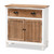 Glynn Rustic Farmhouse Weathered Two-Tone White And Oak Brown Finished Wood 2-Door Storage Cabinet JY19Y1061-White/Oak-Cabinet