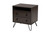 Glover Modern And Contemporary Dark Brown Finished Wood And Black Metal 2-Drawer Nightstand NS8016-Dark Brown-NS