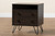 Glover Modern And Contemporary Dark Brown Finished Wood And Black Metal 2-Drawer Nightstand NS8016-Dark Brown-NS