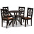 Anila Modern And Contemporary Two-Tone Dark Brown And Walnut Brown Finished Wood 5-Piece Dining Set Anila-Dark Brown/Walnut-5PC Dining Set