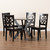 Anila Modern And Contemporary Dark Brown Finished Wood 5-Piece Dining Set Anila-Dark Brown-5PC Dining Set