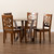 Kaila Modern And Contemporary Walnut Brown Finished Wood 5-Piece Dining Set Kaila-Walnut-5PC Dining Set