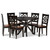 Miela Modern And Contemporary Two-Tone Dark Brown And Walnut Brown Finished Wood 7-Piece Dining Set Miela-Dark Brown/Walnut-7PC Dining Set