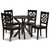 Miela Modern And Contemporary Dark Brown Finished Wood 5-Piece Dining Set Miela-Dark Brown-5PC Dining Set