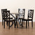 Miela Modern And Contemporary Dark Brown Finished Wood 5-Piece Dining Set Miela-Dark Brown-5PC Dining Set