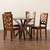 Miela Modern And Contemporary Walnut Brown Finished Wood 5-Piece Dining Set Miela-Walnut-5PC Dining Set