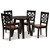 Rava Modern And Contemporary Two-Tone Dark Brown And Walnut Brown Finished Wood 5-Piece Dining Set Rava-Dark Brown/Walnut-5PC Dining Set