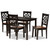 Nicolette Modern And Contemporary Two-Tone Dark Brown And Walnut Brown Finished Wood 5-Piece Dining Set RH340C-Dark Brown/Walnut-5PC Dining Set