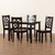 Nicolette Modern And Contemporary Two-Tone Dark Brown And Walnut Brown Finished Wood 5-Piece Dining Set RH340C-Dark Brown/Walnut-5PC Dining Set