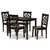 Nicolette Modern And Contemporary Dark Brown Finished Wood 5-Piece Dining Set RH340C-Dark Brown-5PC Dining Set