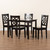 Nicolette Modern And Contemporary Dark Brown Finished Wood 5-Piece Dining Set RH340C-Dark Brown-5PC Dining Set