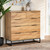 Franklin Modern And Contemporary Oak Finished Wood And Black Finished Metal 5-Drawer Bedroom Chest CH8002-Oak-5DW Chest