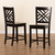 Caron Modern And Contemporary Transitional Dark Brown Finished Wood 2-Piece Counter Stool Set RH317P-Dark Brown Wood Flat Seat-PC
