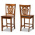 Gervais Modern And Contemporary Transitional Walnut Brown Finished Wood 2-Piece Counter Stool Set RH339P-Walnut Scoop Seat-PC